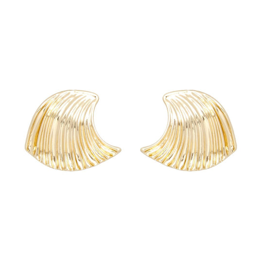 Studs Gold Ocean Wave Earrings for Women