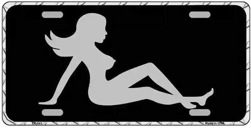 Mud Flap Girl Silhouette Naked Girl Vanity License Plate