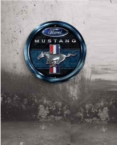 Ford Mustang Circular Metal Sign