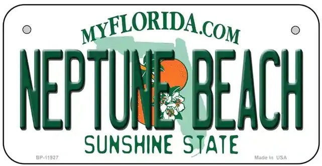 Neptune Beach Florida Bicycle License Plate