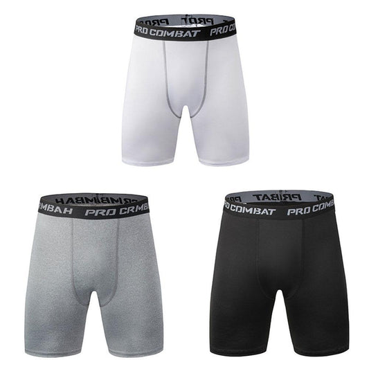 New Male Fitness Quick-Drying Tight Shorts Elastic Compression Leggings Training Pants Men Running Shorts Comfort Black Gray Mens Running Compression Pants Workout Cool Quick Dry Sports Shorts for Running Athletic Underwear
