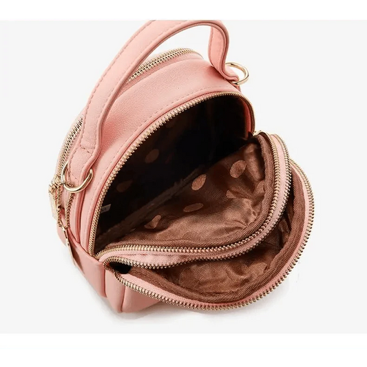 New Versatile Big Capacity 3 Layer Women Backpack Fashionable Small Backpack For Ladies Soft Leather Shoulder Crossbody bag for Female