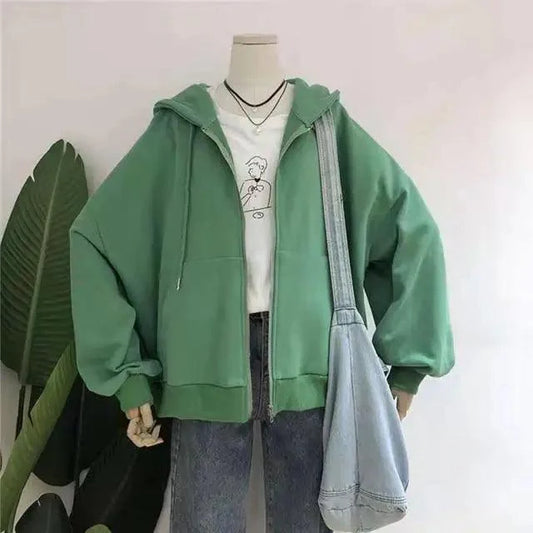 New Women Hoodie Version Loose Thin Long Oversized Sweatshirts Women Pink Women's Sweatshirt With A Hood Hoodies Hooded Jacket Female Long Sleeve Hooded Streetwear Hoodie