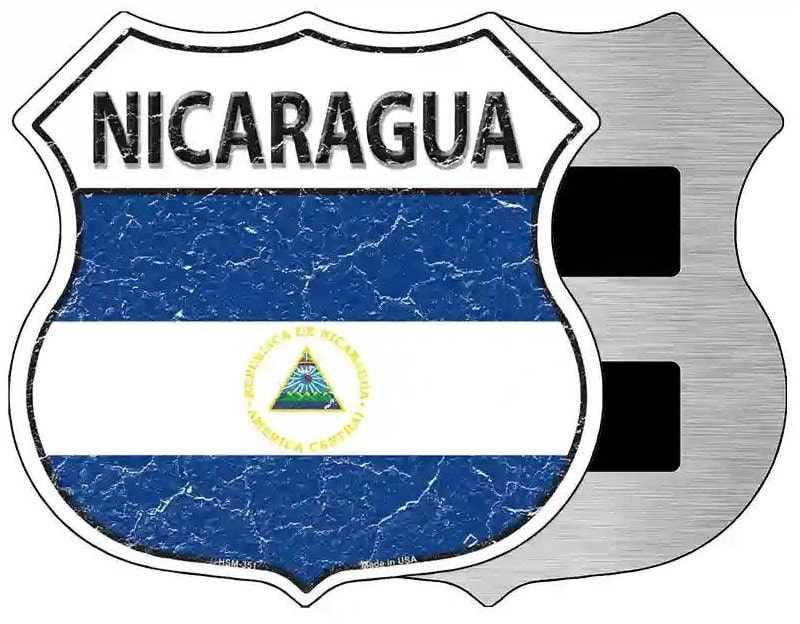 Nicaragua Flag Highway Shield Magnet