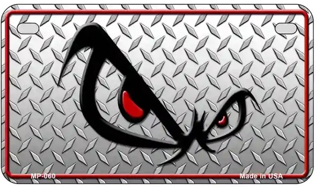 Fearless Glare Eyes Motorcycle License Plate