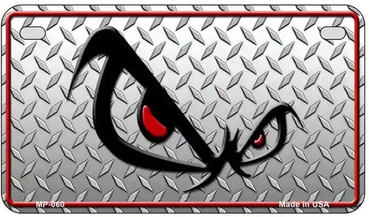 Fearless Glare Eyes Motorcycle License Plate