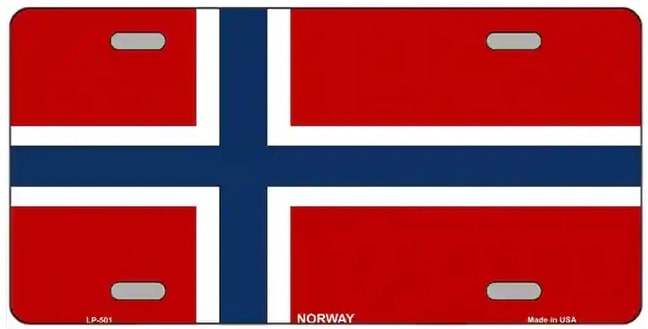 Norway Flag Metal Novelty License Plate
