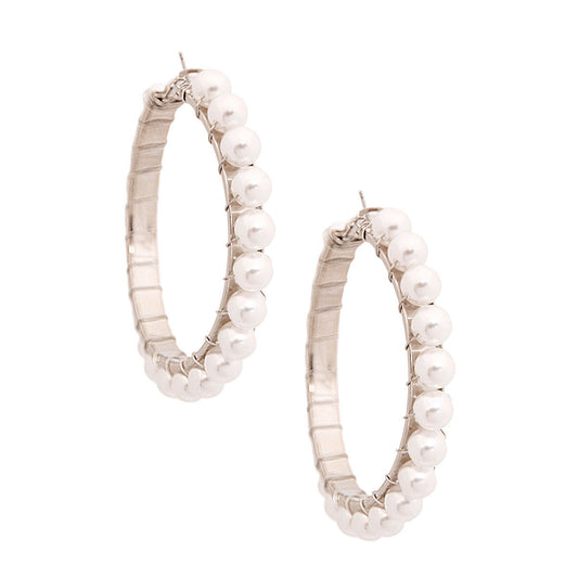 White Wire Wrapped Hoops
