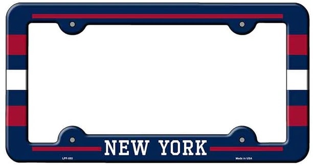 License Plate Frame Navy Blue red and WHite