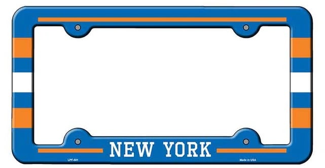 Blue and Orange License Plate Frame