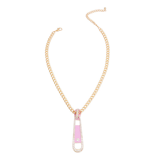 Lavender Zipper Pendant Necklace