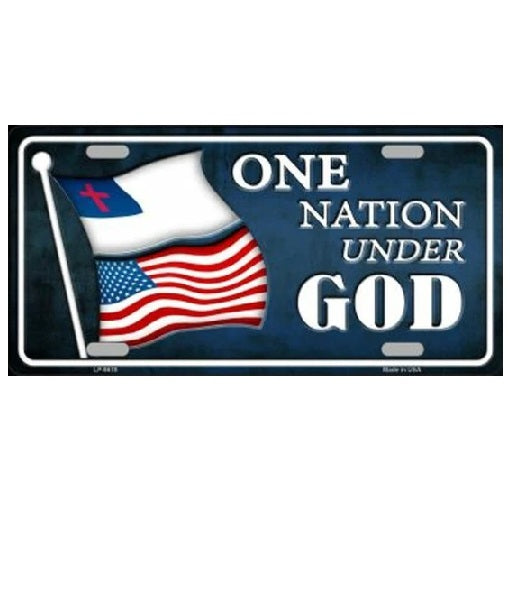 One Nation Under God License Plate Style Sign