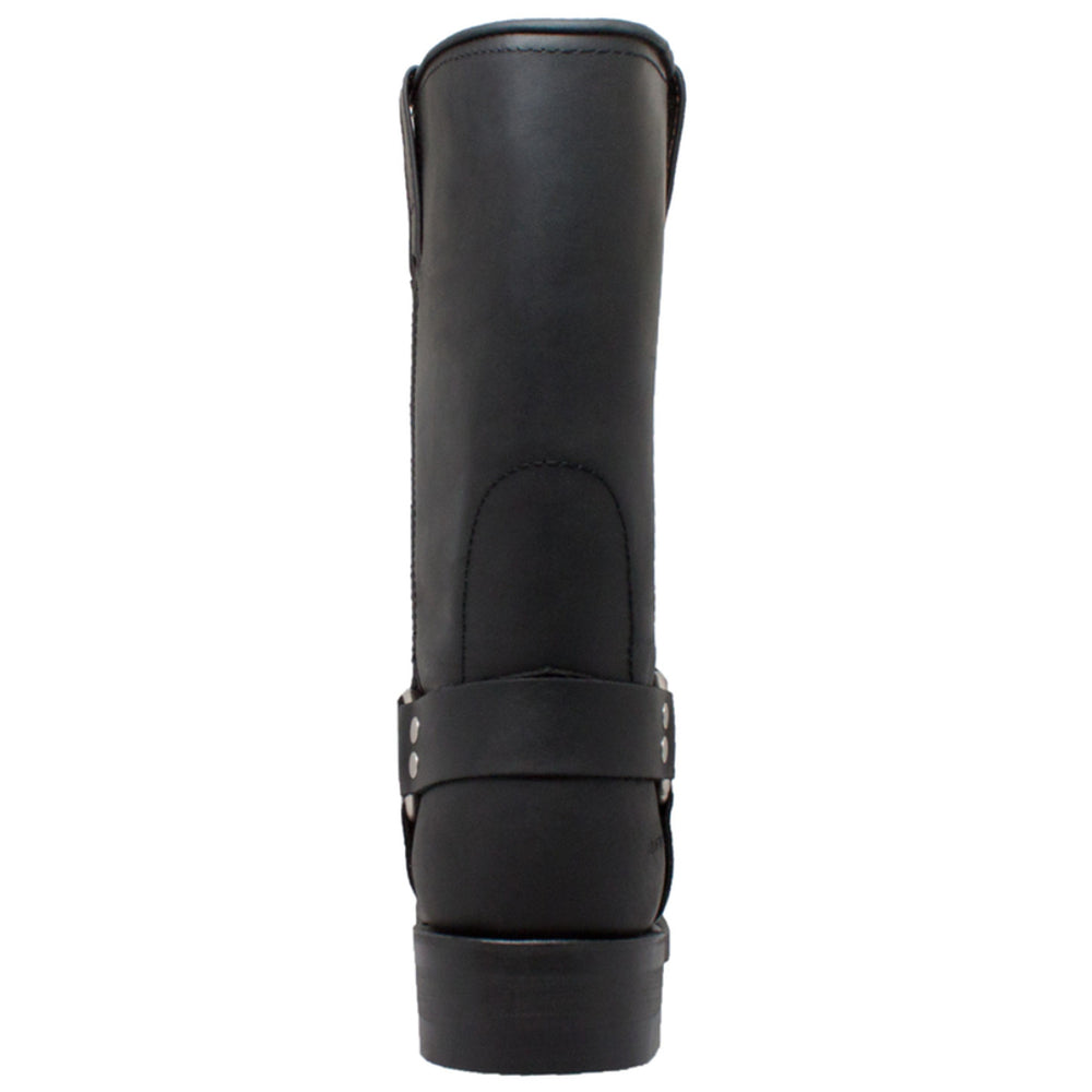 Rear View Men's Harness Leather Boot-PU Insole