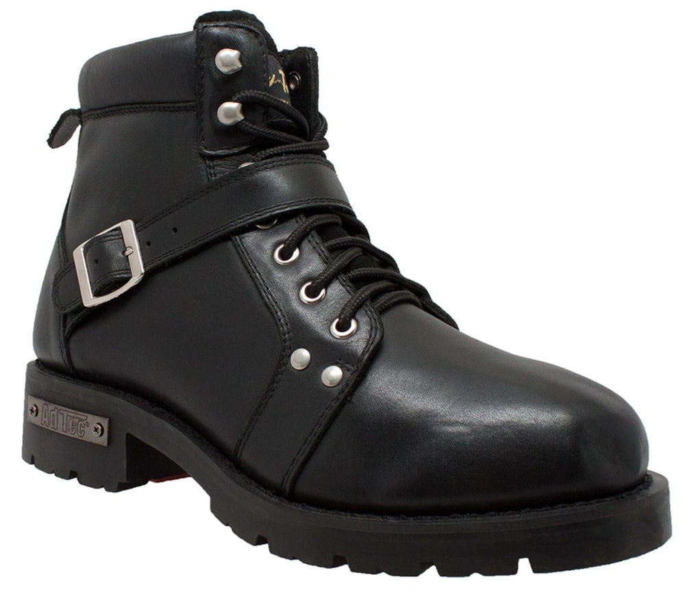 Men's YKK Zipper Biker Boot-Black