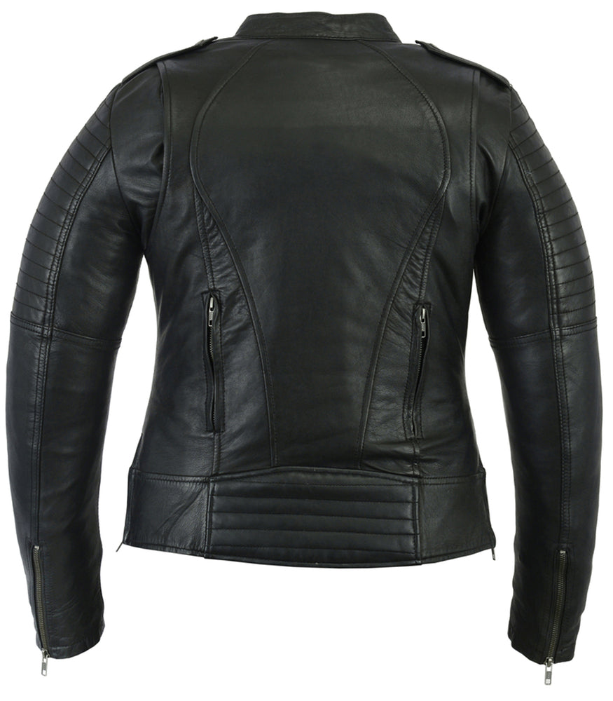 Back View Women's Updated Biker Style Jacket