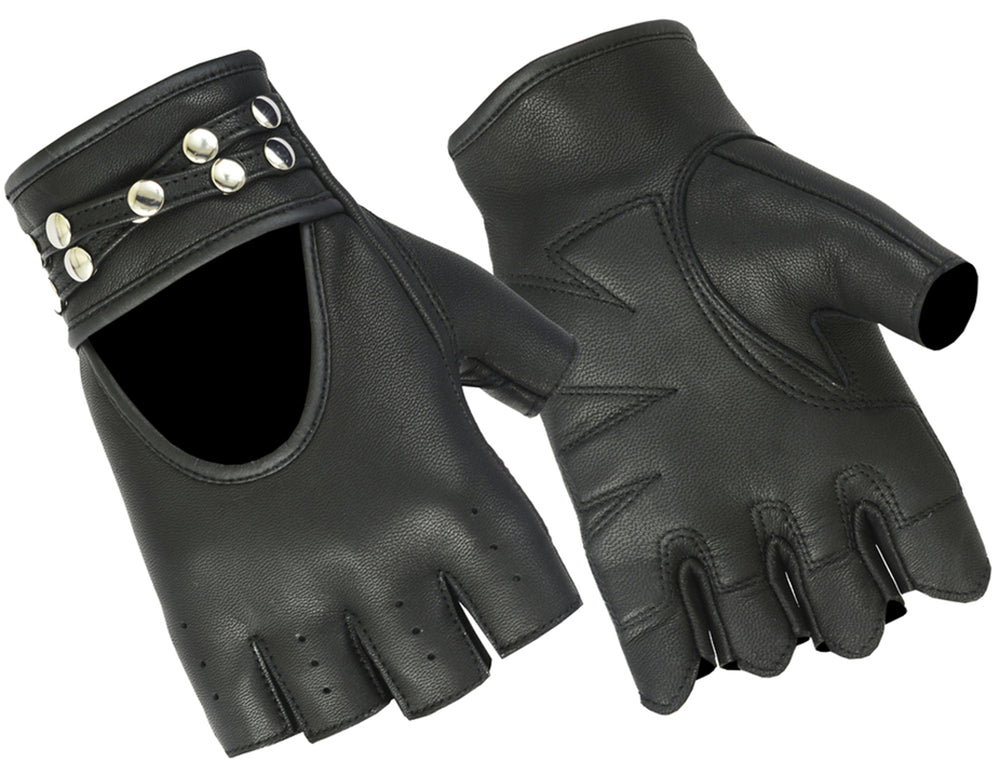 DS Women's Fingerless Glove with Rivets Detailing