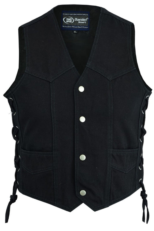 Full Front DM Kid's Denim Side Lace Vest