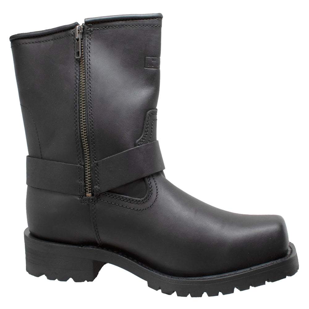 Side View Mens 7" Harness Motorcycle Boots With Zipper