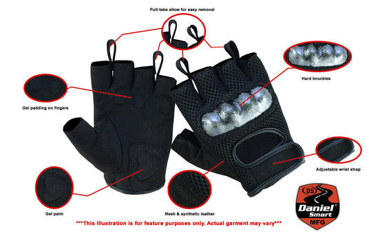 Infographic  Sporty Mesh Fingerless Glove