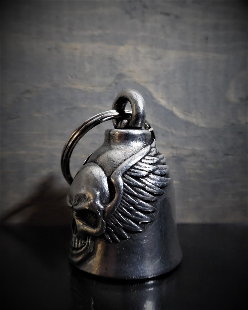 Side View Skull Up Winged Biker Bell