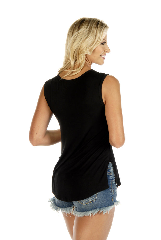 Rear View Rock Star Sleeveless Tank Top
