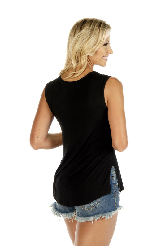Rear View Rock Star Sleeveless Tank Top