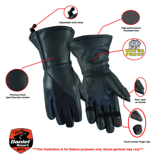 Infographic Women's Feature-Packed Deer Skin Insulated Cruiser Glove