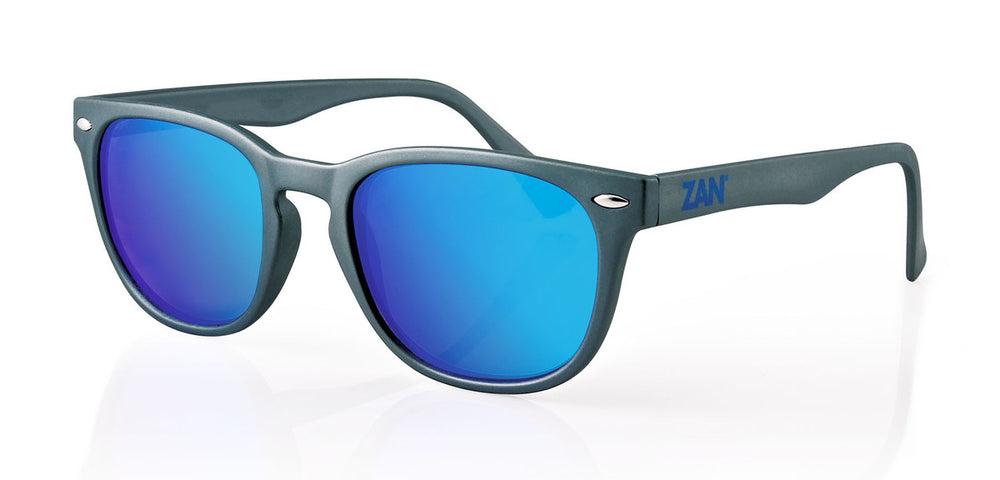 NVS Sunglass, Matte Gunmetal Frame, Smoked Cyan Mirror Lens