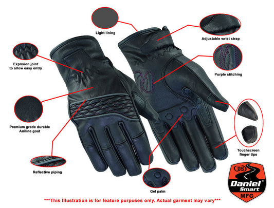 Infographic  Women's Cruiser Glove (Black / Purple)