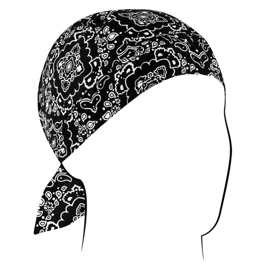 Flydanna®, Cotton, Black Paisley Bandana Headwrap
