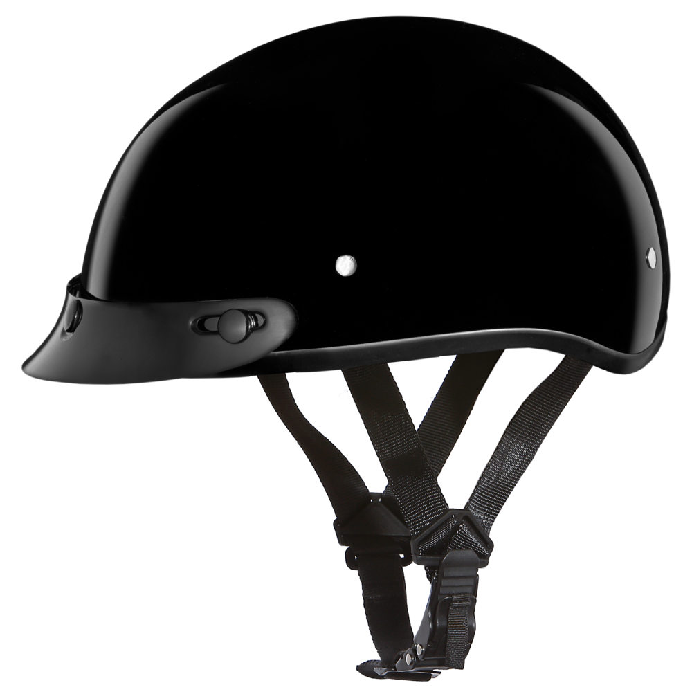 D.O.T. DAYTONA SKULL CAP- HI-GLOSS BLACK