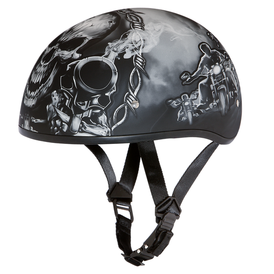 D.O.T. DAYTONA SKULL CAP SKULL W/ GUNS Straps