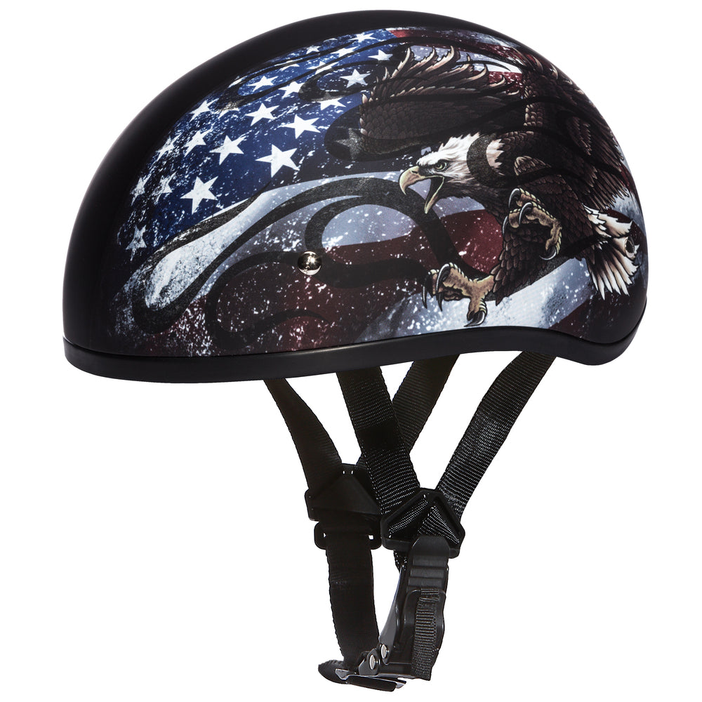 D.O.T. DAYTONA SKULL CAP - W/ USA Eagle and Flag