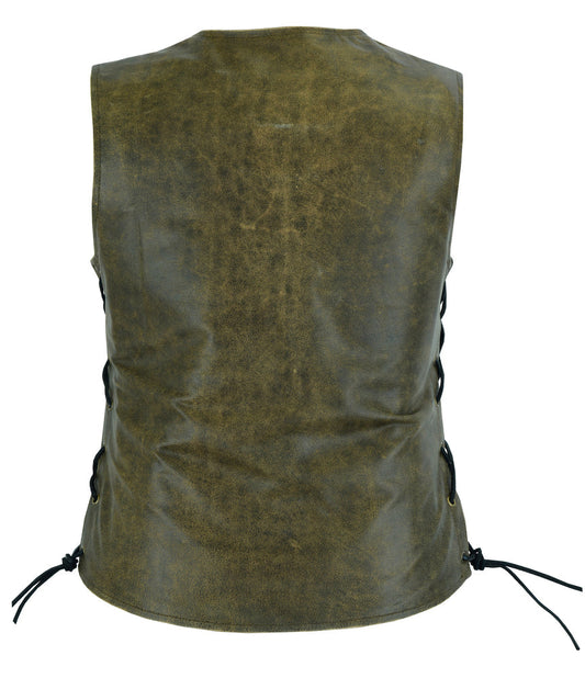 Back Of Women's Stylish Longer Body ¾ Vest - Side Laces - Two T