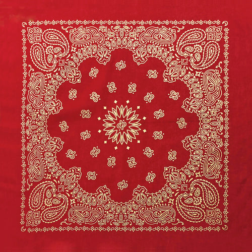 Red Metallic Paisley Bandana