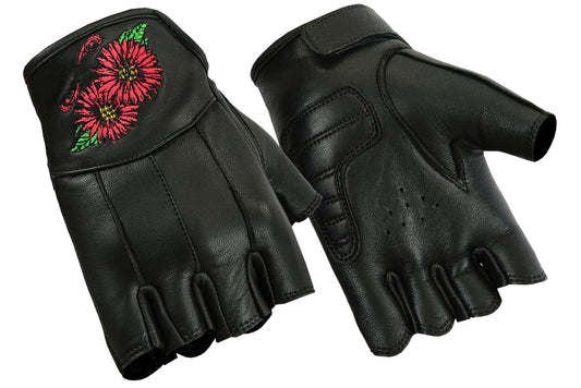 DS Women's Embroidered Fingerless Glove
