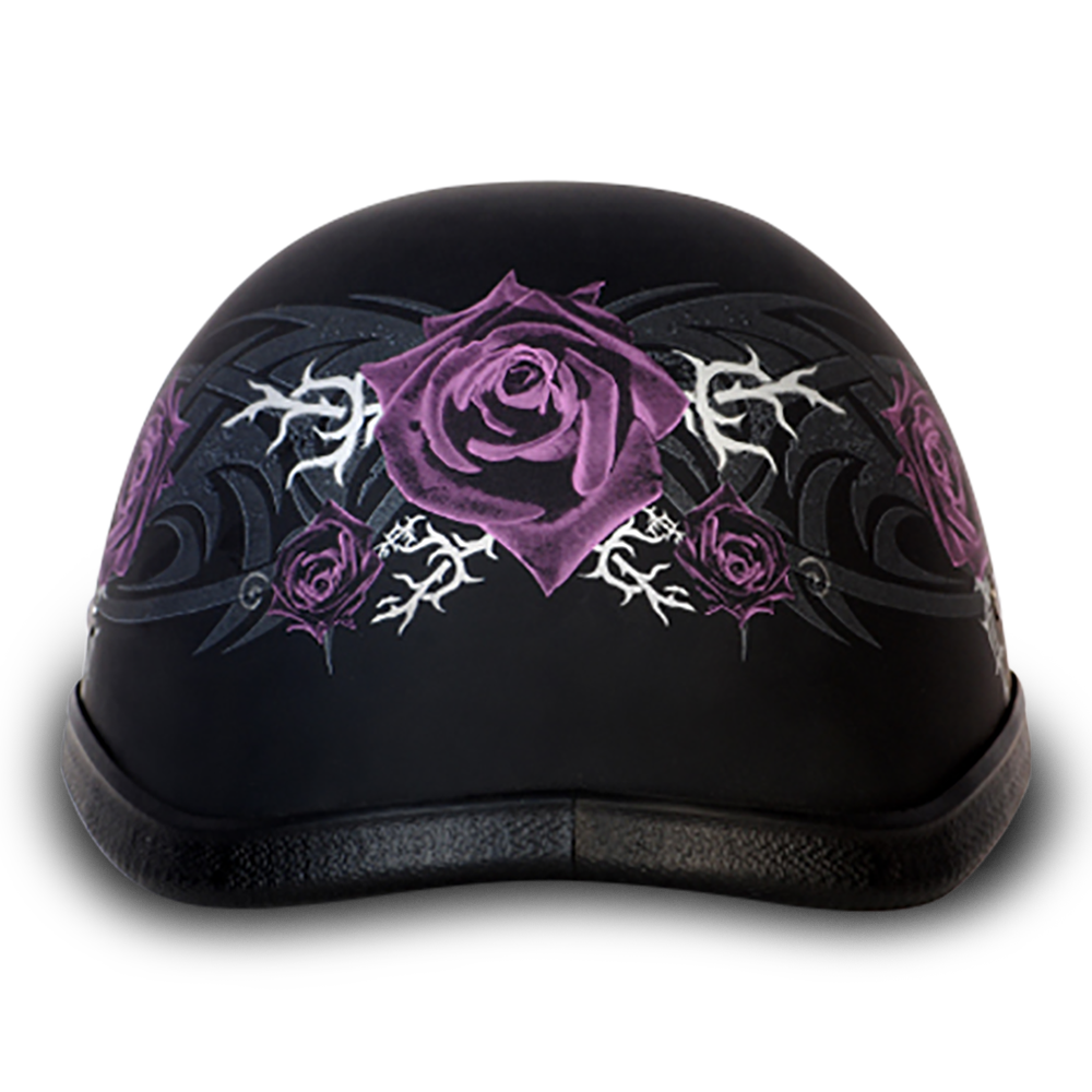 EAGLE- W/ PURPLE ROSE Non-DOT Helmet