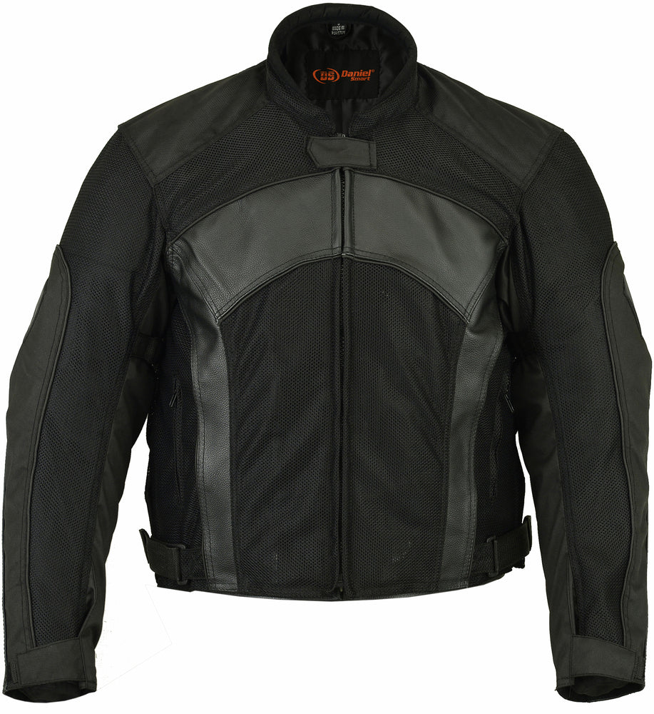 DS Mens Leather & Mesh Motorcycle Jacket – Waterproof Liner