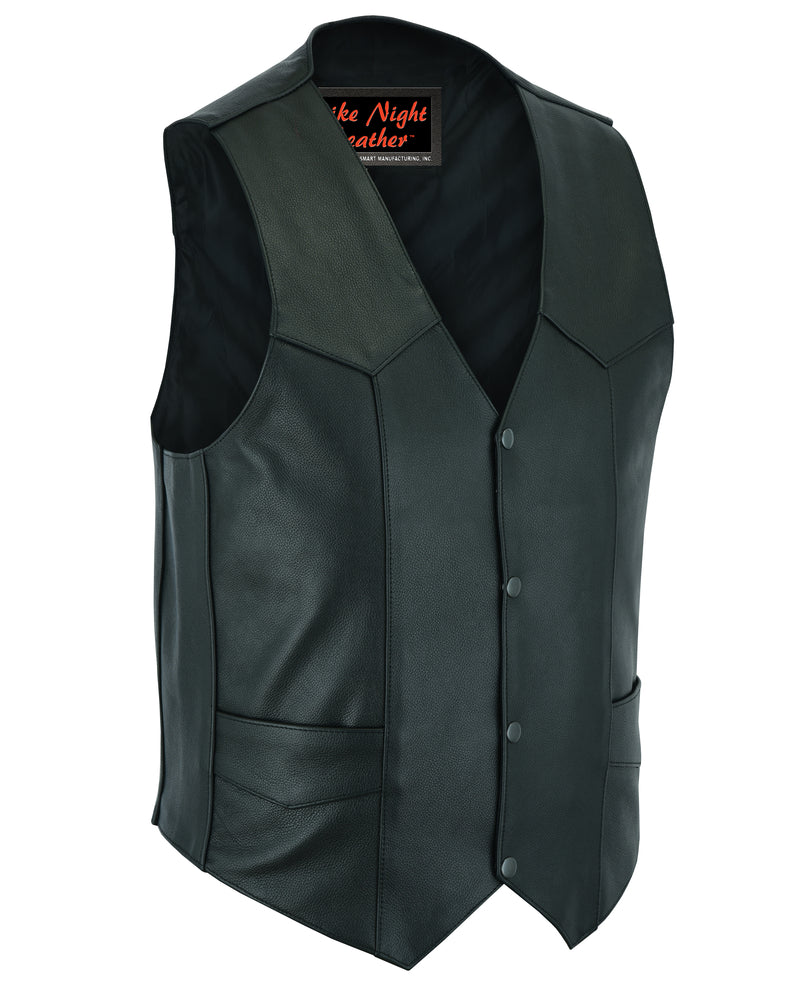 DS Men's Plain Side Economy Vest - Black