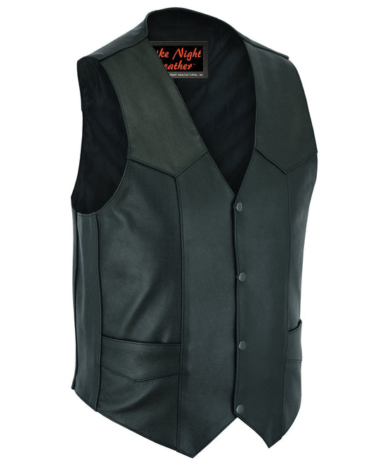 DS Men's Plain Side Economy Vest - Black