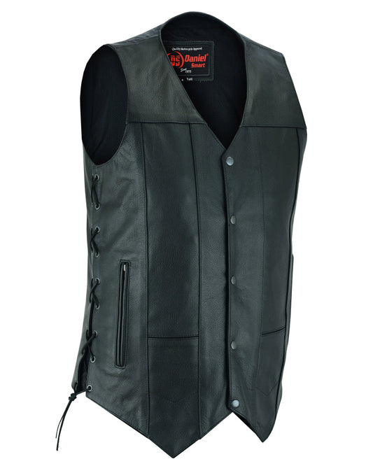 DS Men's Ten Pocket Utility Black Vest - TALL