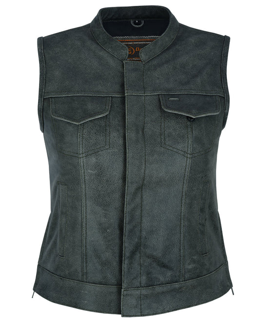 DS  Women's Premium Single Back Panel Concealment Vest - GRAY