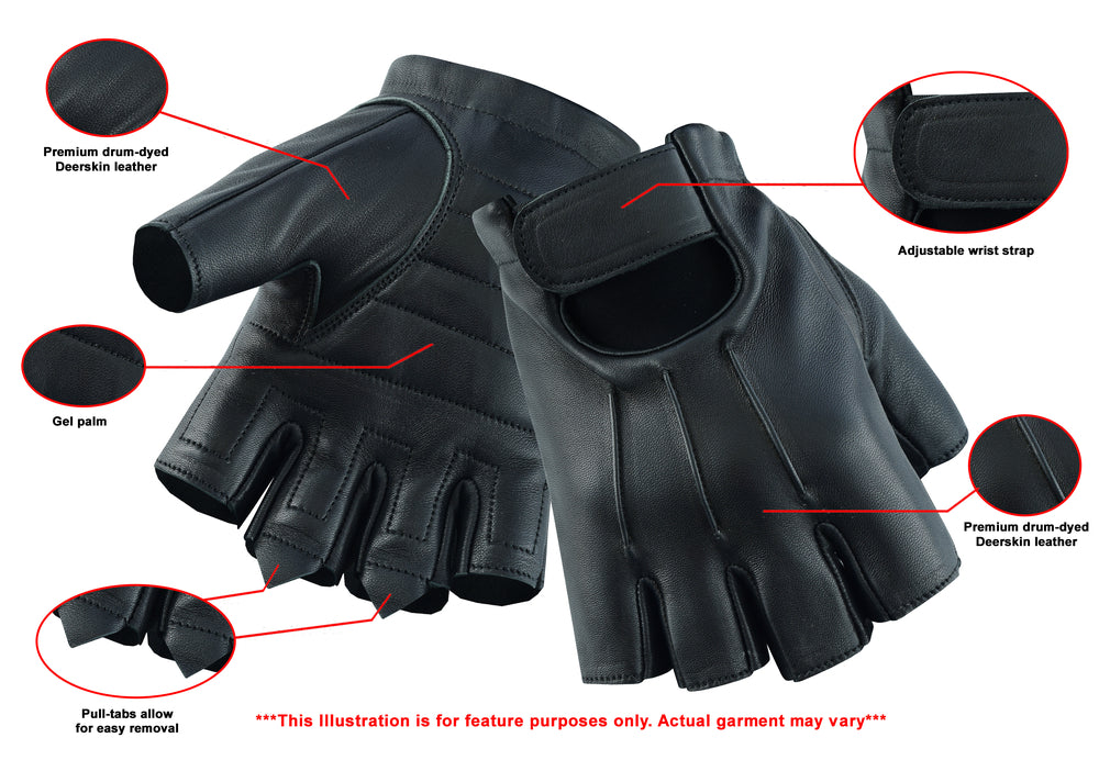 DS Men's Hardy Deer Skin Fingerless Glove