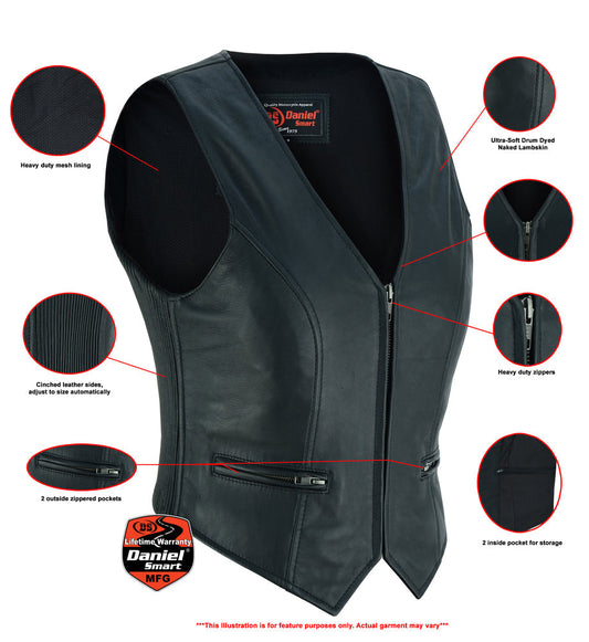 Infographic DS Women's Stylish Lightweight Zipper Front Vest