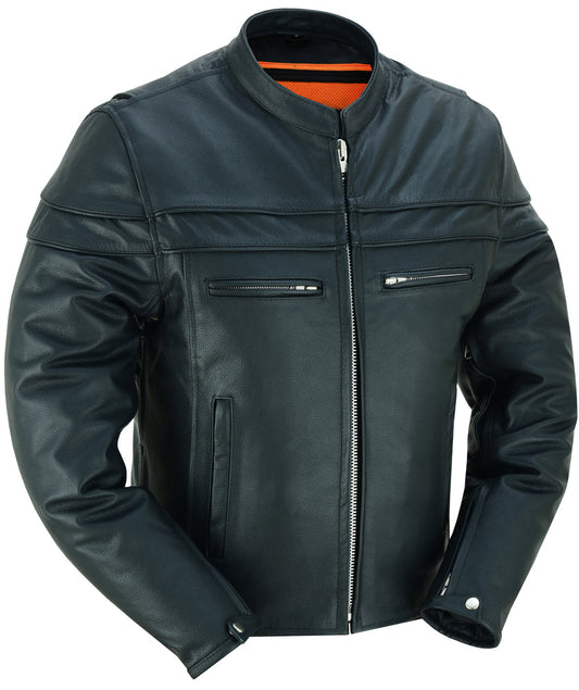DS Full Hand Black Leather Motorcycle Jacket