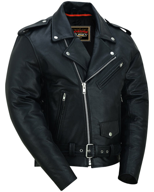 Freedom Rider Black Men’s Leather Jacket – Eagle Embossed