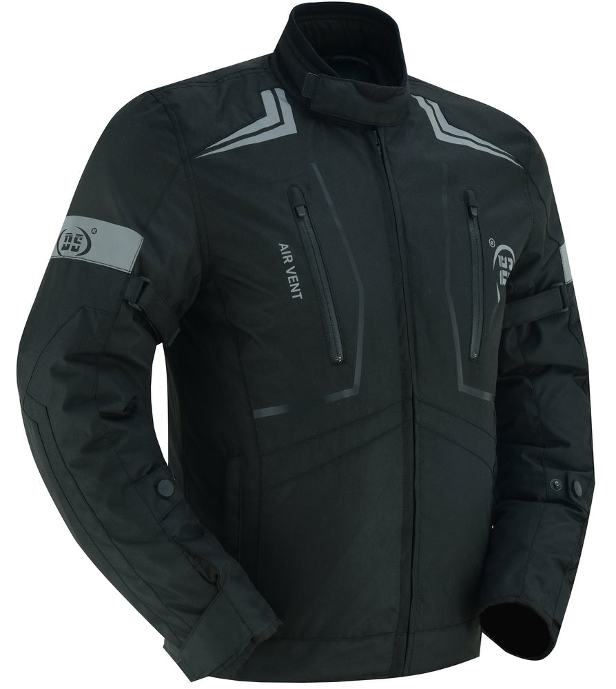 DS Flight Wings - Mens Textile Motorcycle Jacket - Black