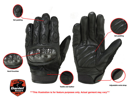 Infographic Leather/ Textile Sporty Glove