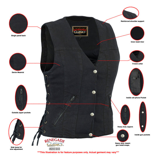 Infographic Daisy Denim Vest