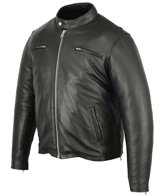 DS Men’s Black Sporty Cruiser Leather Jacket